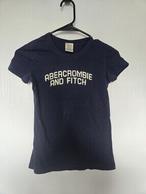 ABERCROMBIE & FITCH | Navy Crewneck Logo T‑Shirt